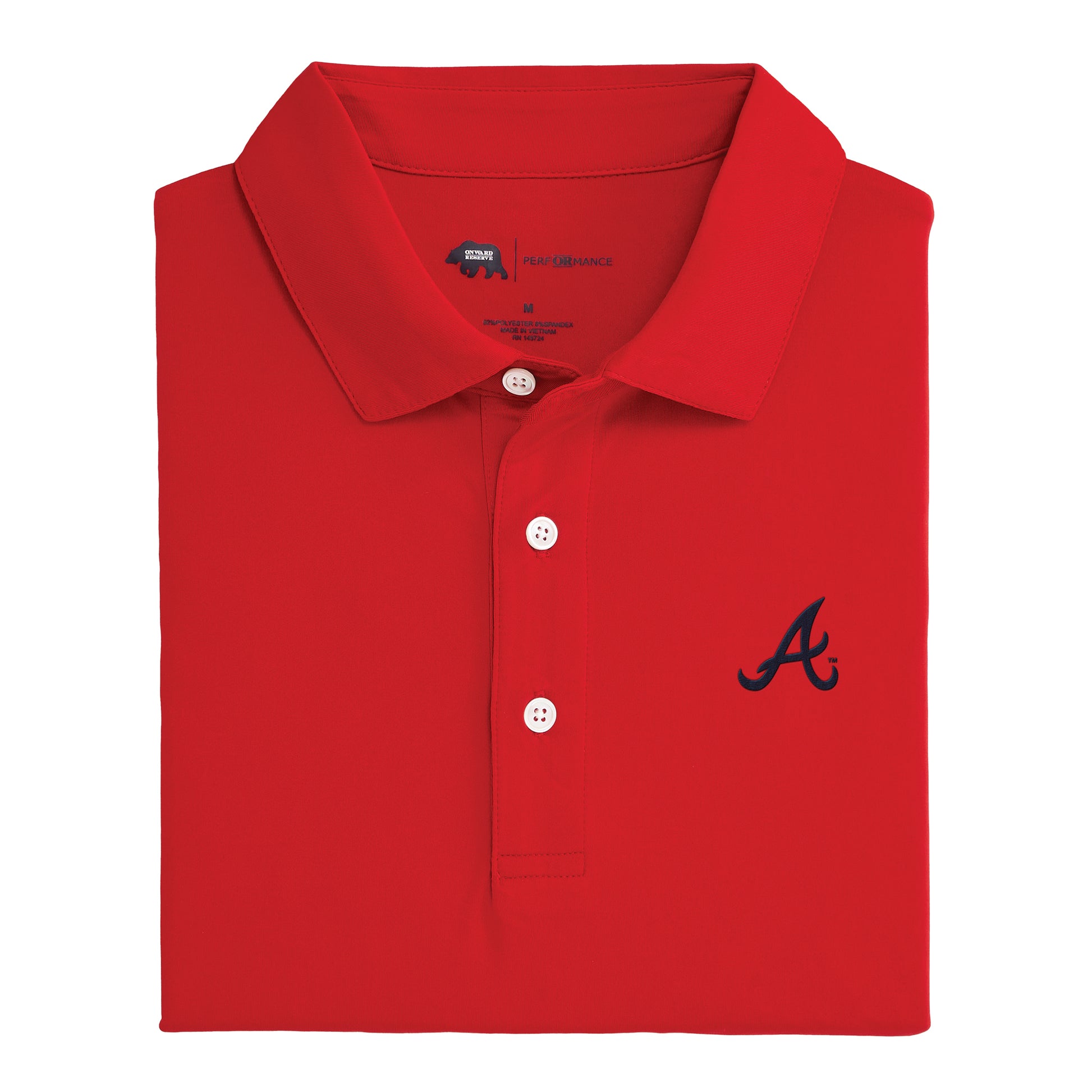 johnnie-O Atlanta Braves Ballpark Performance Polo Shirt in Midnight Navy