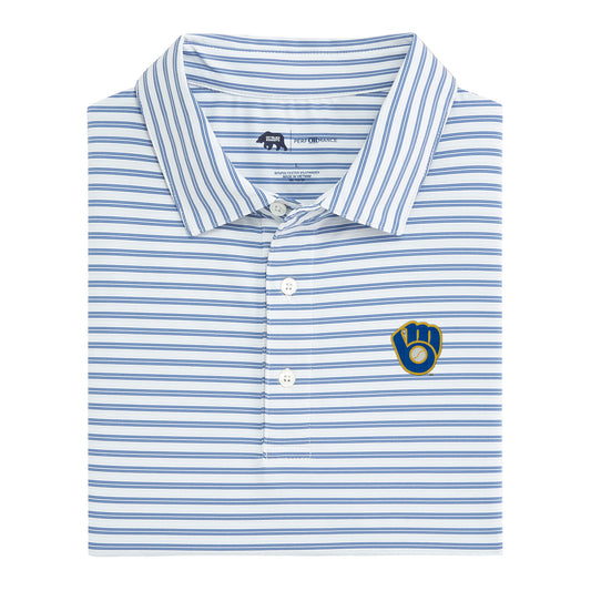Milwaukee Brewers Cooperstown Wedge Stripe Performance Polo