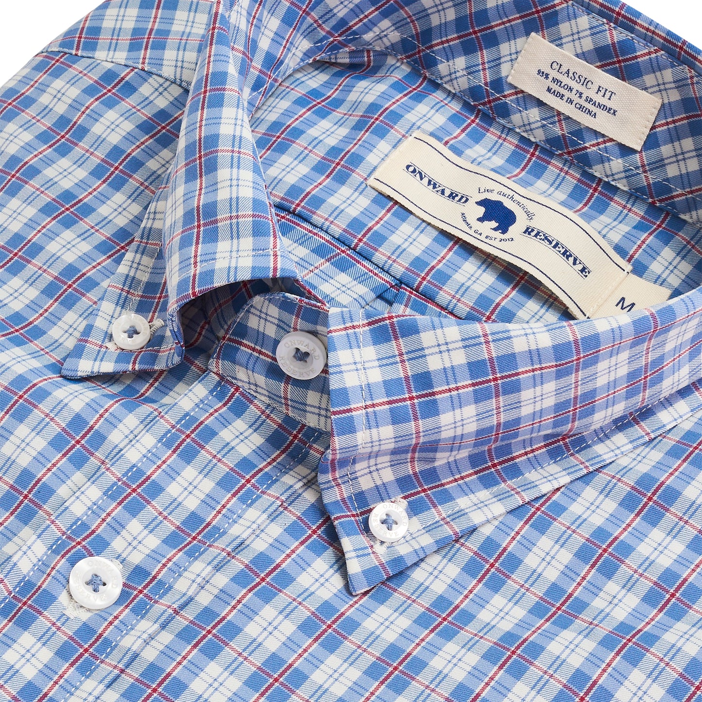 Applecross Classic Fit Performance Button Down - Blue Horizon