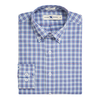 Applecross Classic Fit Performance Button Down - Blue Horizon