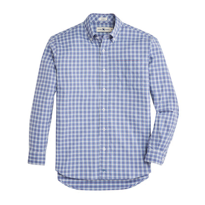 Applecross Classic Fit Performance Button Down - Blue Horizon