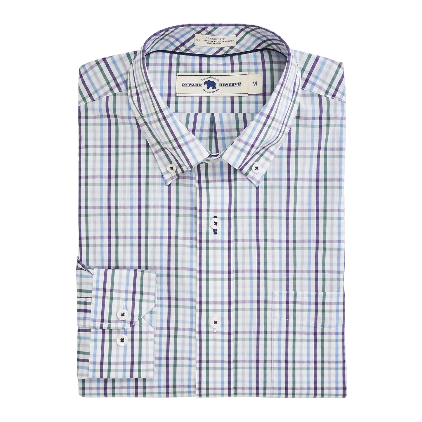 Torridon Classic Fit Quad Button Down - Mystical