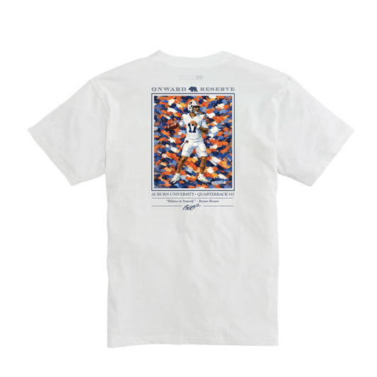 Auburn Byrum Brown Tee - White