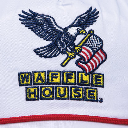 Waffle House USA Rope Hat - White Hat/Red Rope