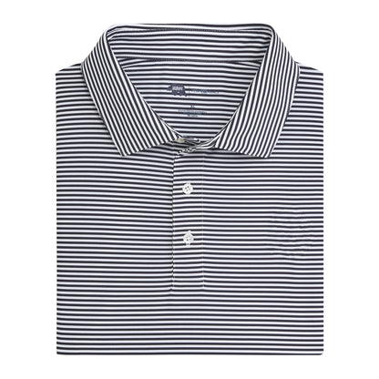 Echo Stripe Performance Polo - Black