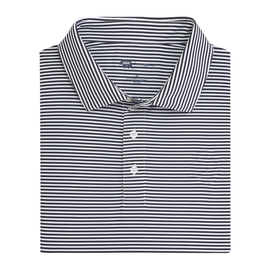 Echo Stripe Performance Polo - Black