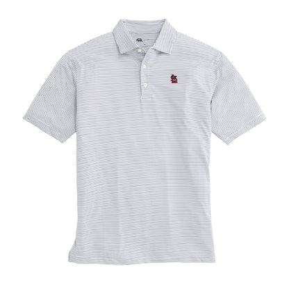St. Louis Cardinals Birdie Stripe Performance Polo