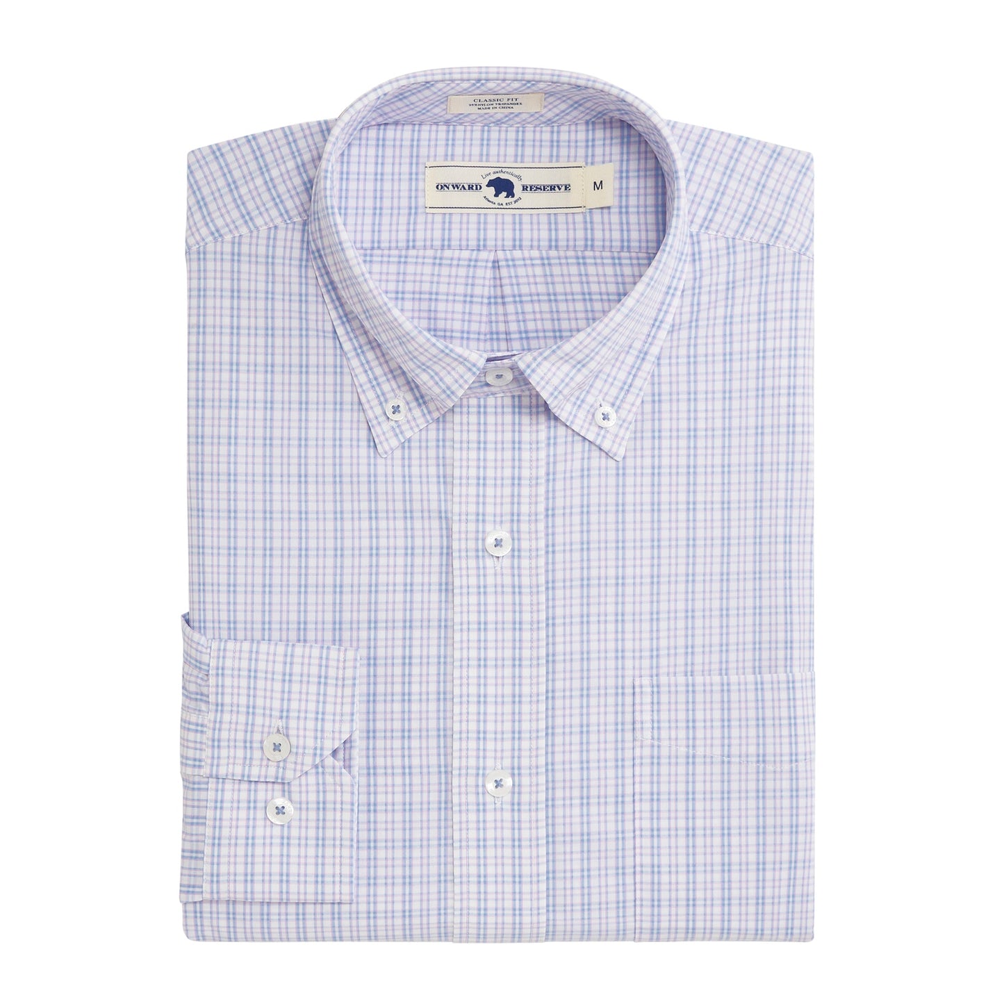Tillery Classic Fit Performance Button Down - Flamingo Plume