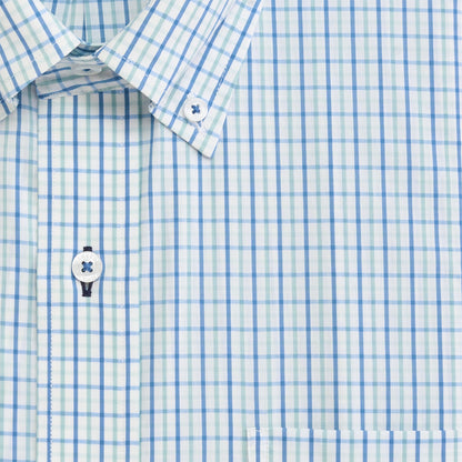 Quincy Classic Fit Quad Shirt - Ensign Blue