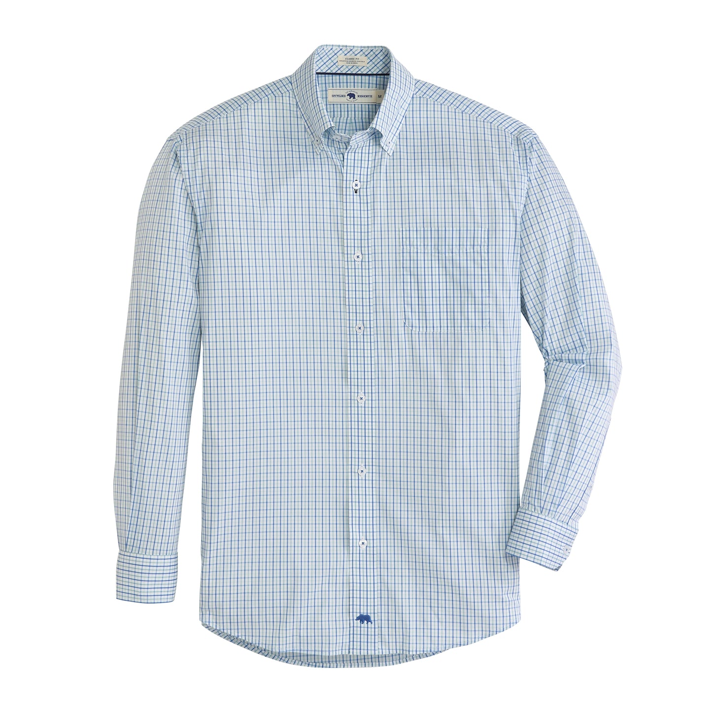 Quincy Classic Fit Quad Shirt - Ensign Blue