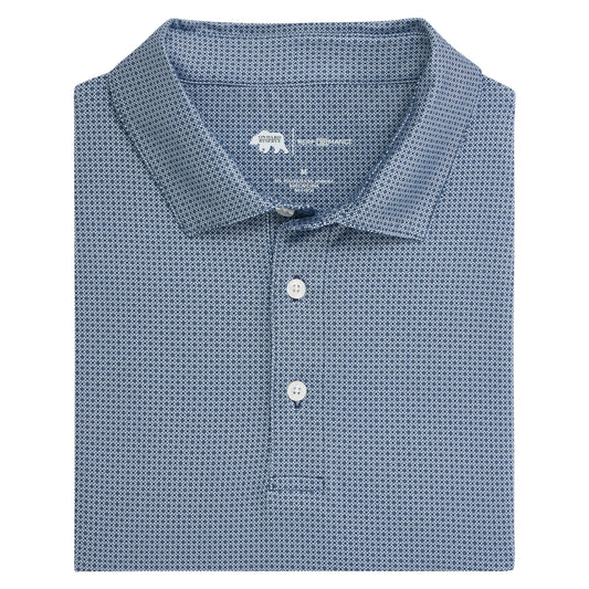 Range Printed Performance Polo - Dark Denim