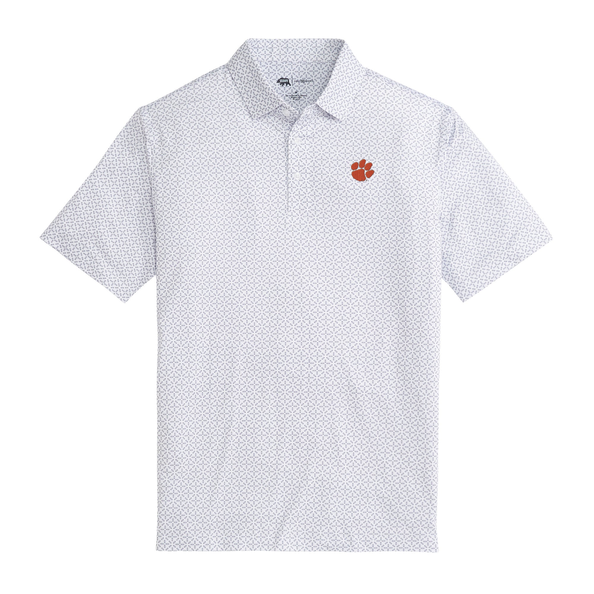 Clemson Gameday Printed Performance Polo White