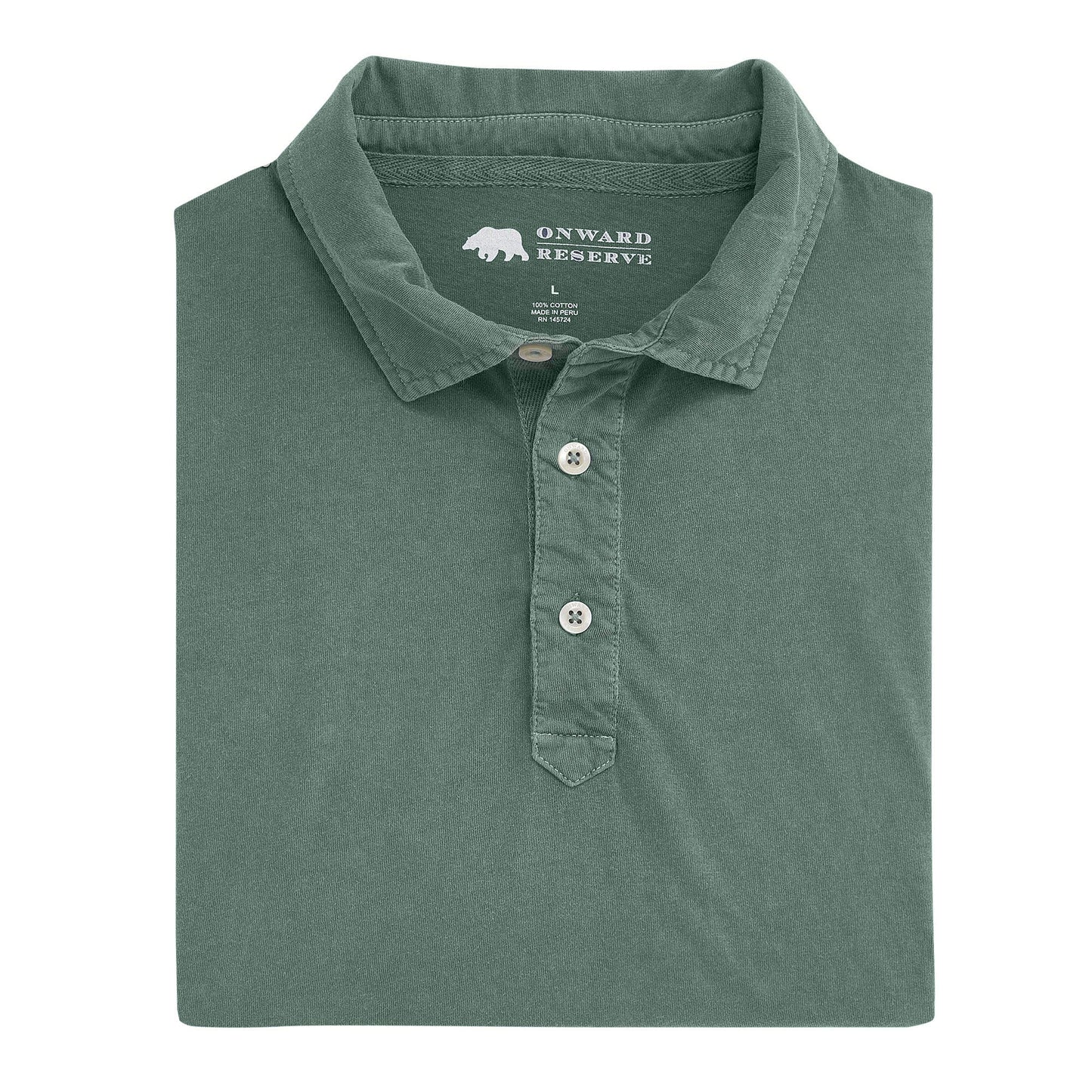 Perry Long Sleeve Polo - Dark Forest