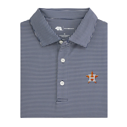 Houston Astros Birdie Stripe Performance Polo - Dark Denim