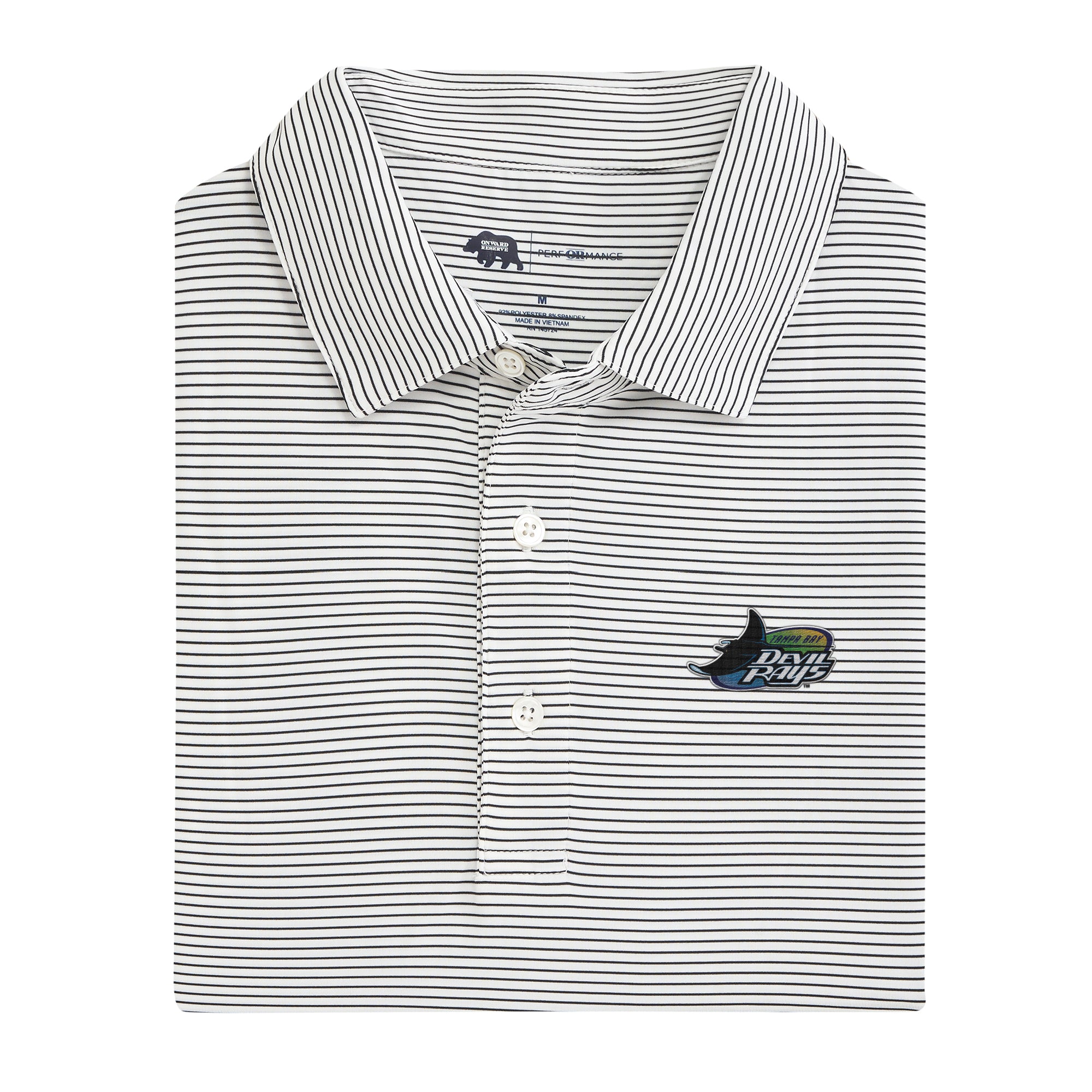 Tampa Bay Rays Cooperstown Birdie Stripe Performance Polo Onward