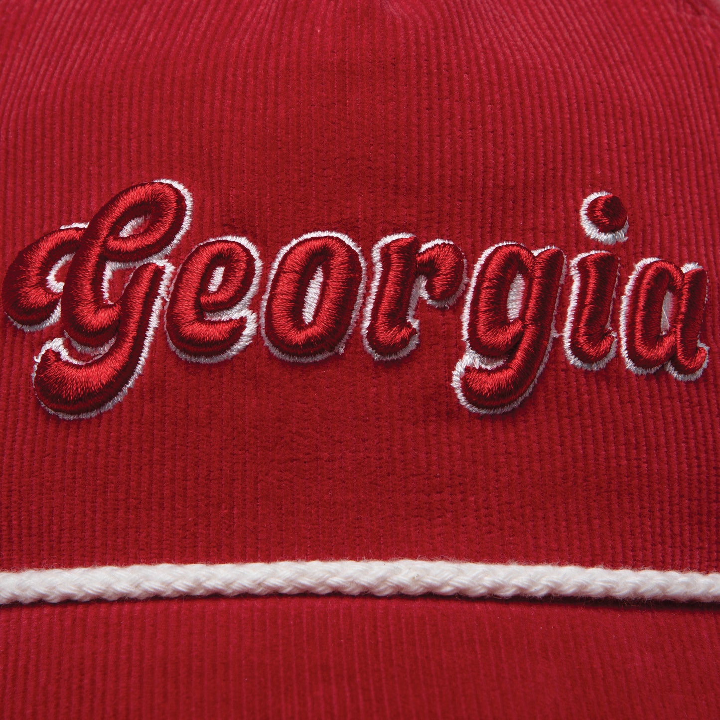 UGA Georgia Script Corduroy Rope Hat - Red
