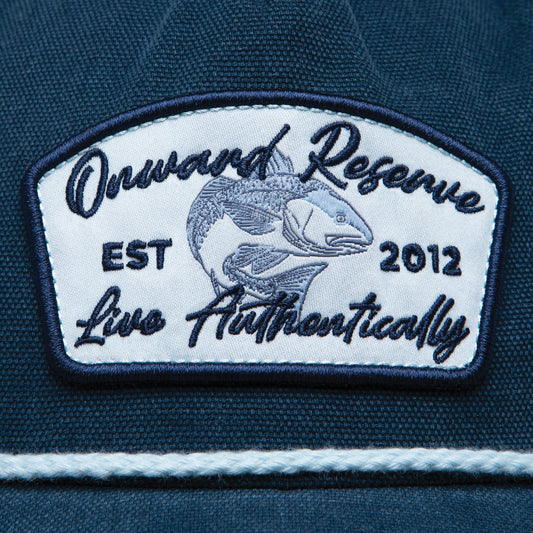 Gone Fishing Oxford Rope Hat - Captains Blue