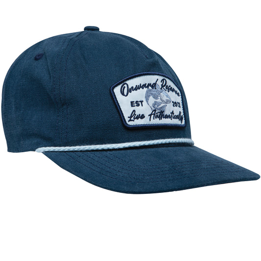 Gone Fishing Oxford Rope Hat - Captains Blue