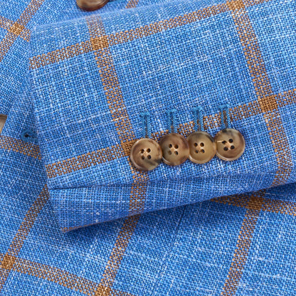 Fratelli Lichen Blue Windowpane Sport Coat