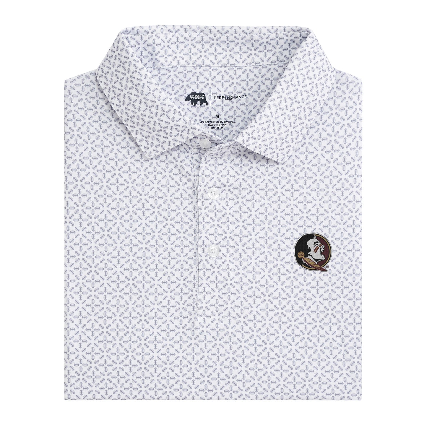 FSU Gameday Printed Performance Polo - White