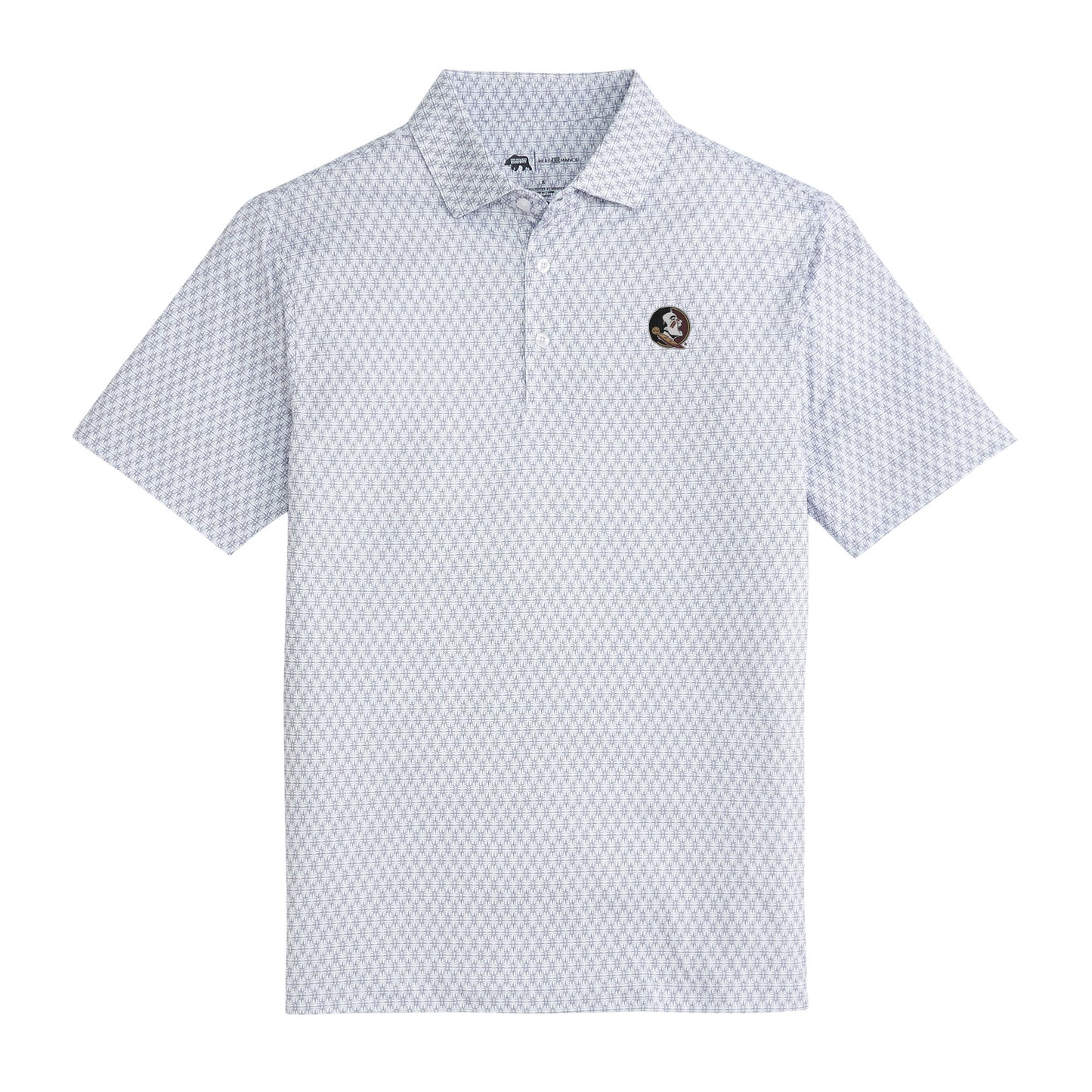 FSU Tents Printed Performance Polo - White