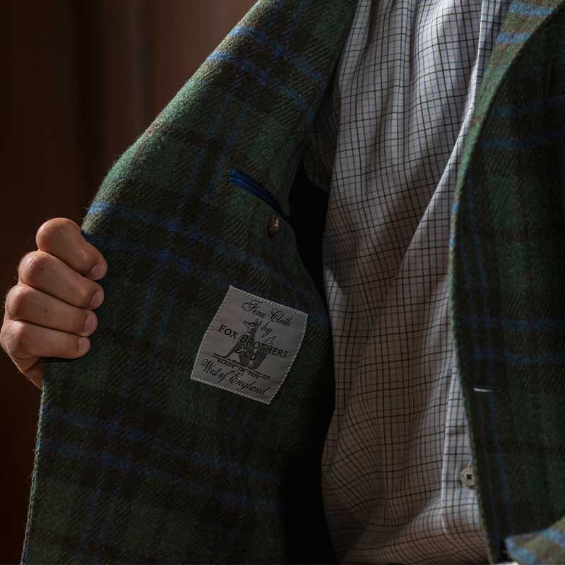 Fox Brothers Forest/Marina Plaid Sport Coat - Dark Forest