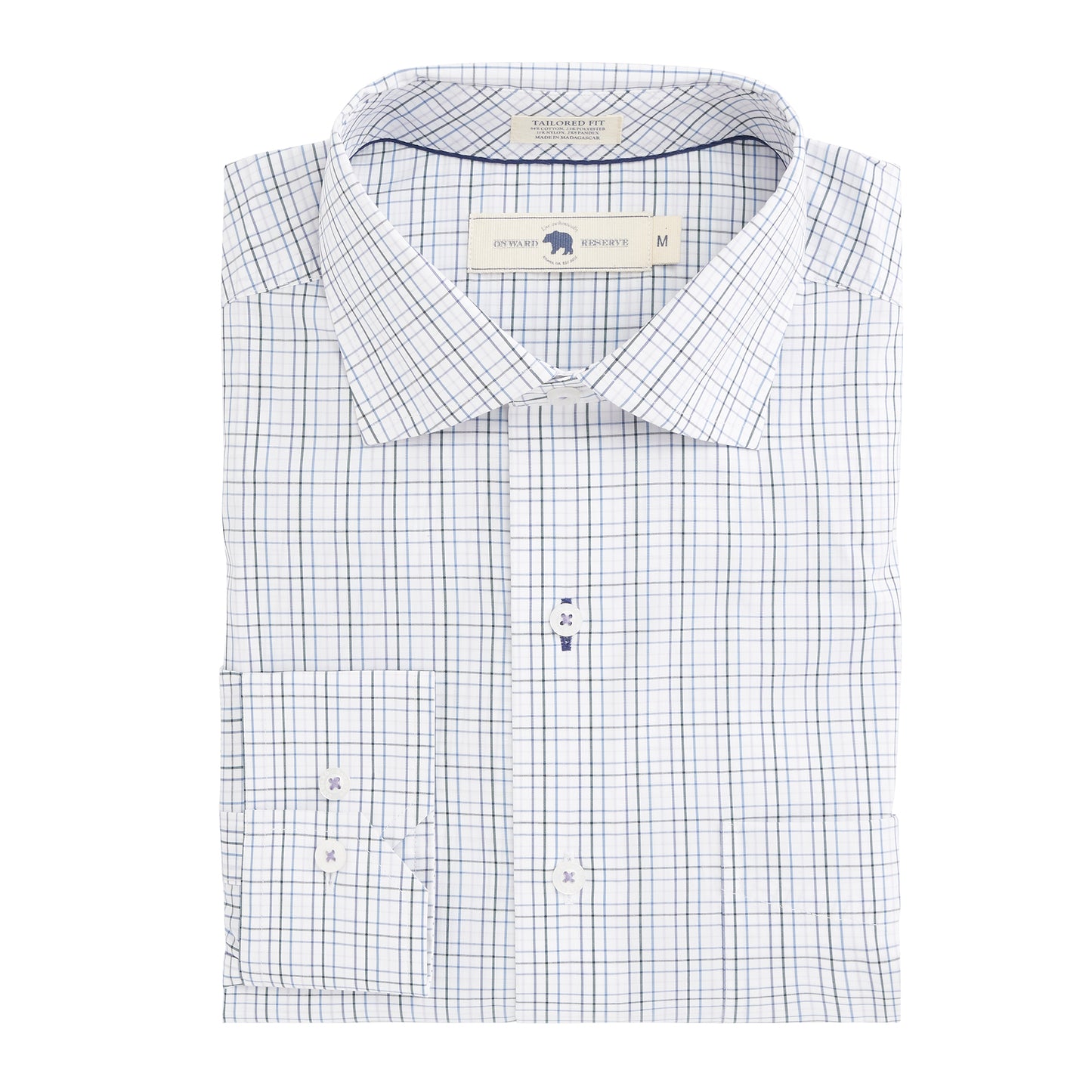 Gannett Tailored Fit Spread Quad Button Down