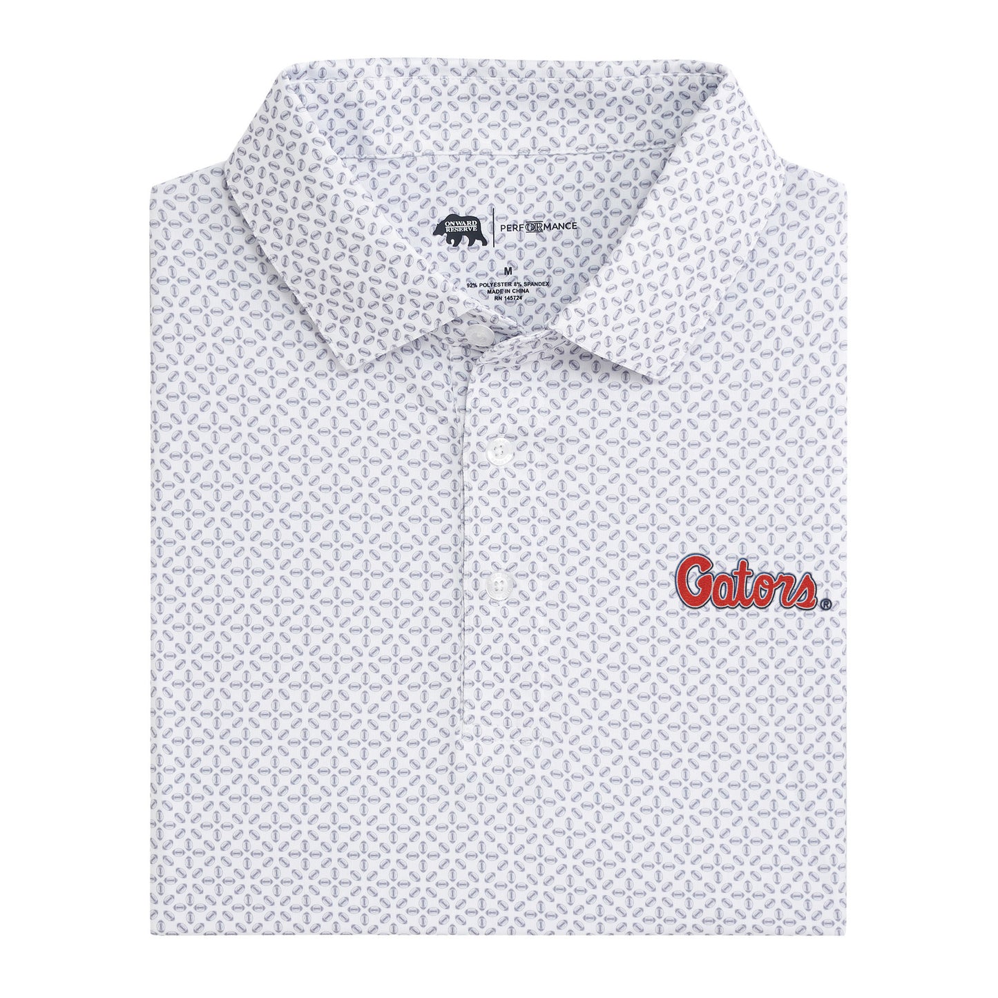 Gators Script Gameday Printed Polo - White