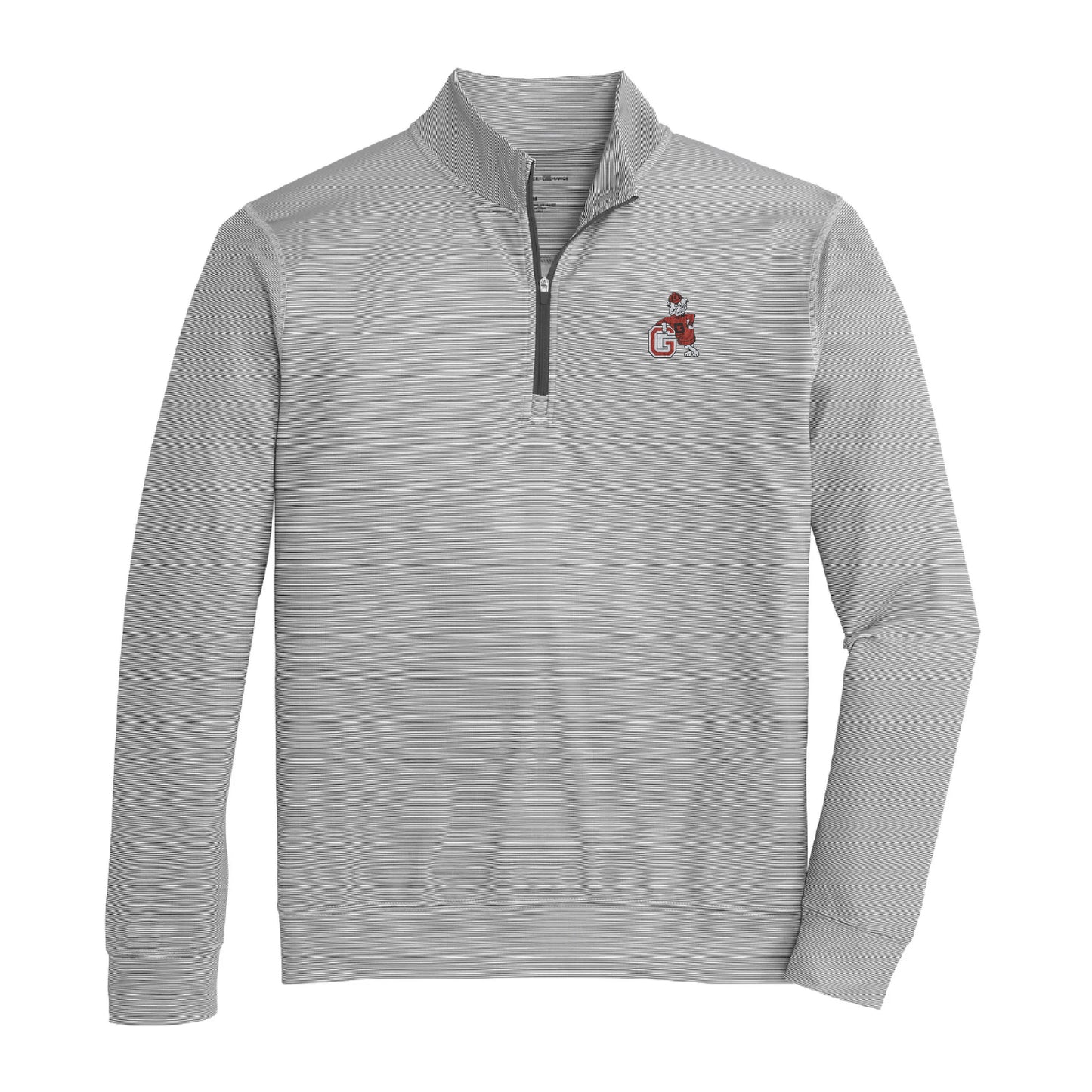 UGA G Dog Hairline Stripe Printed Performance 1/4 Zip - Black