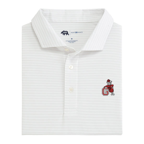 BRIEFING BACK LOGO LINE POLO（GRAYGE／ M） UGA G Dog Pairing Stripe Performance Pique Polo - Mirage
