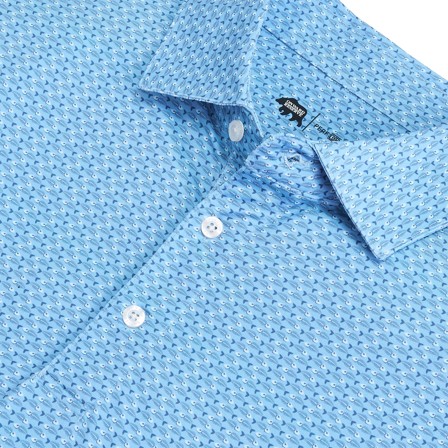 Goldie Printed Performance Polo - Riviera