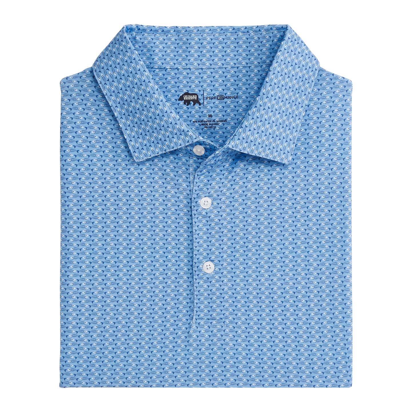 Goldie Printed Performance Polo - Riviera