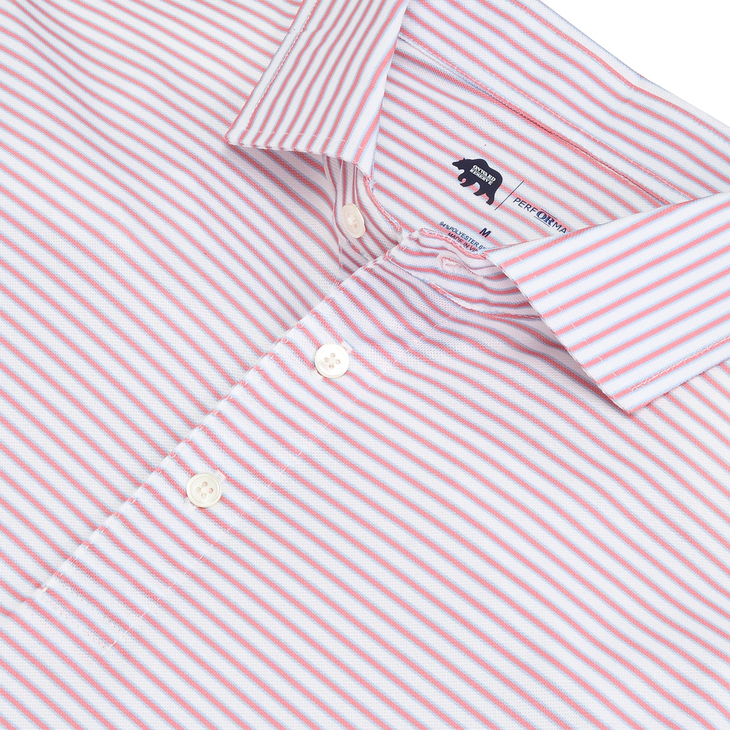 Guide Stripe Performance Pique Polo - Flamingo Plume