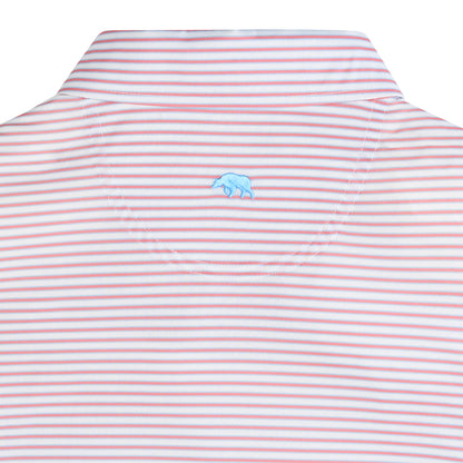 Guide Stripe Performance Pique Polo - Flamingo Plume