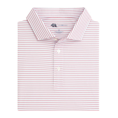 Guide Stripe Performance Pique Polo - Flamingo Plume