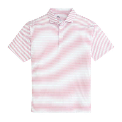 Guide Stripe Performance Pique Polo - Flamingo Plume