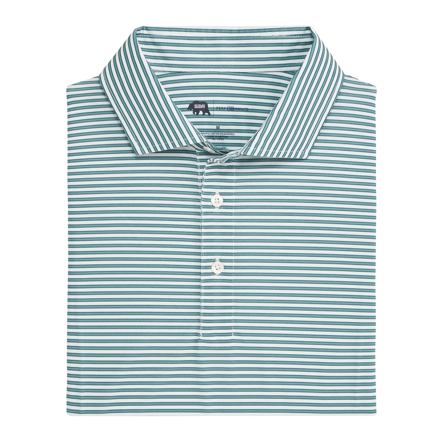 Guide Stripe Performance Pique Polo - Mallard Green
