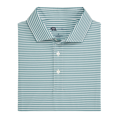 Guide Stripe Performance Pique Polo - Mallard Green
