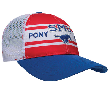 SMU Super Stripe Vintage Trucker - Red