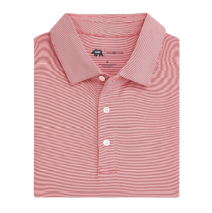 Hairline Stripe Performance Polo - Red