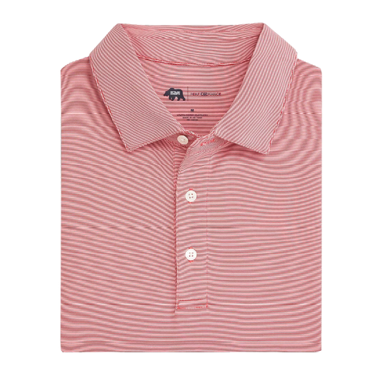 Hairline Stripe Performance Polo - Red