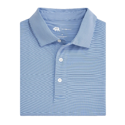 Hairline Stripe Performance Polo - Sport Blue