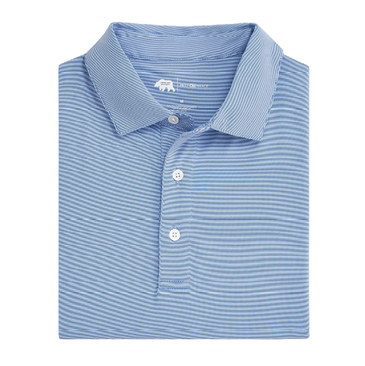 Hairline Stripe Performance Polo - Sport Blue