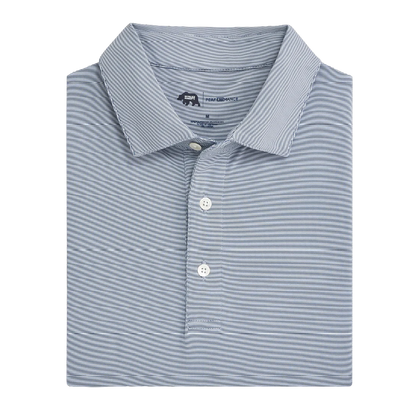 Hairline Stripe Performance Polo - Navy