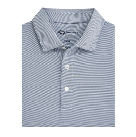 Hairline Stripe Performance Polo - Navy