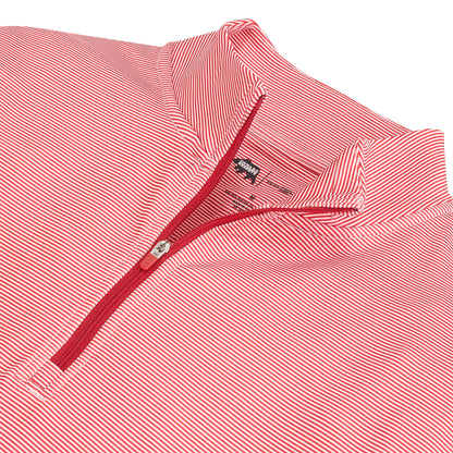 Hairline Stripe Printed Performance 1/4 Zip - Red