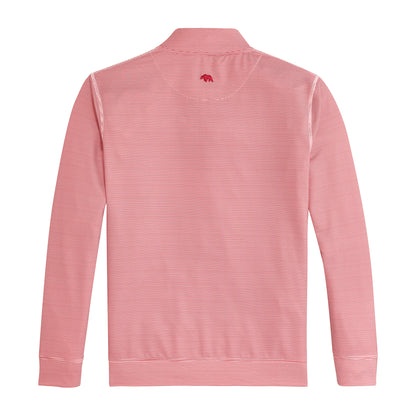 Hairline Stripe Printed Performance 1/4 Zip - Red