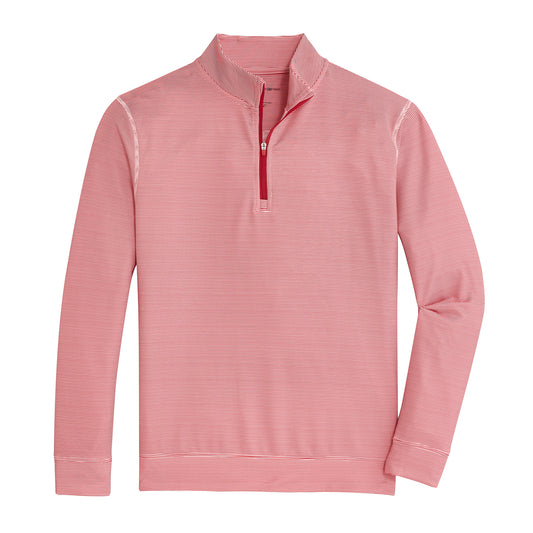 Hairline Stripe Printed Performance 1/4 Zip - Red