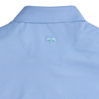 Hairline Stripe Performance Polo - Cosmic Sky