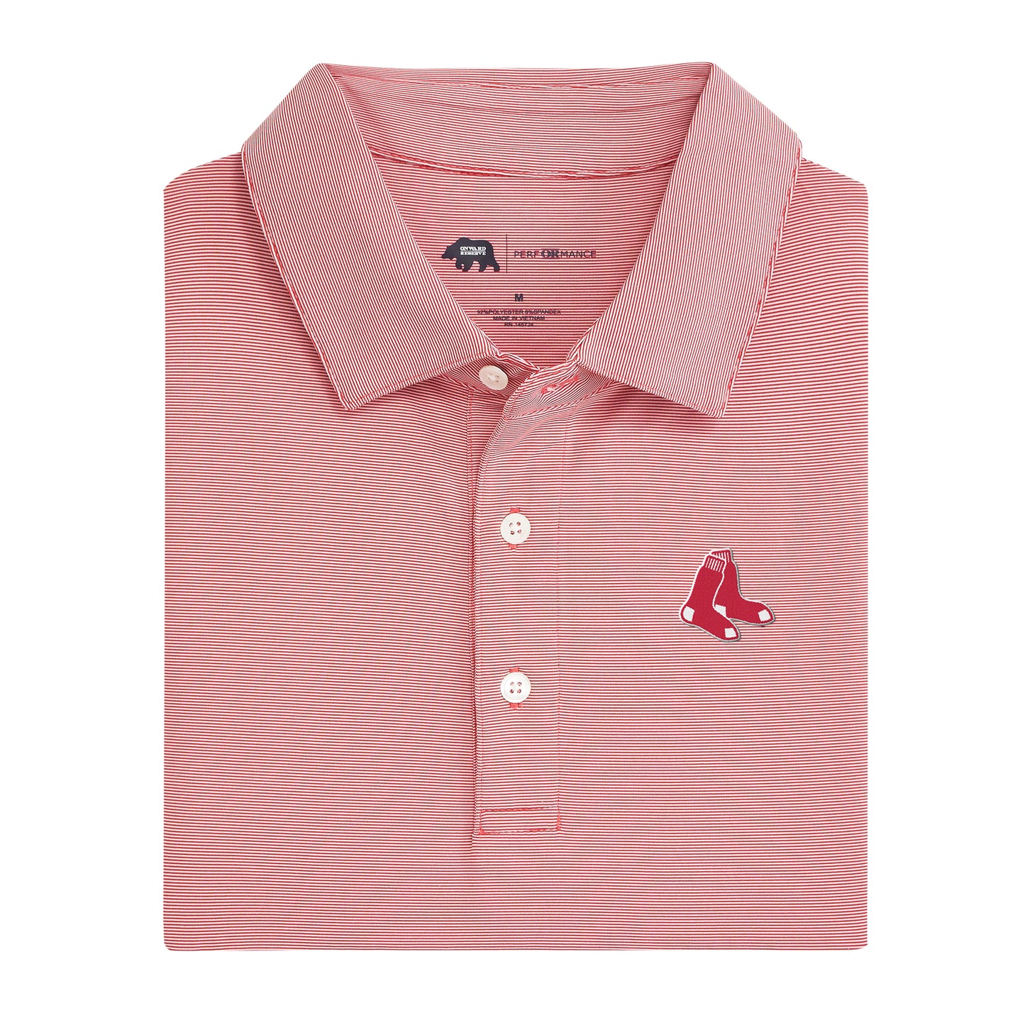 Red Sox Primary Hairline Stripe Performance Polo - Red